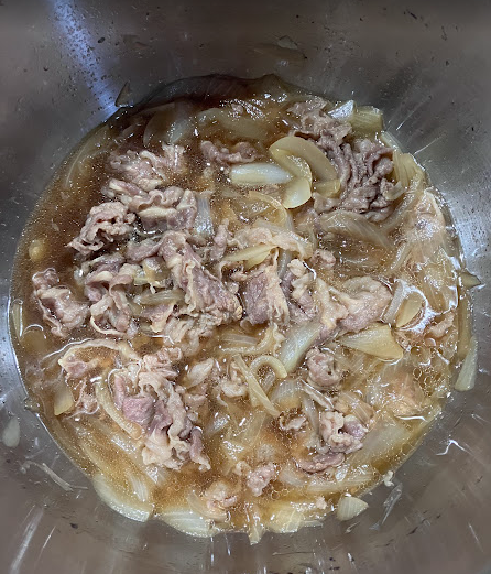 ホットクックで完成した牛丼